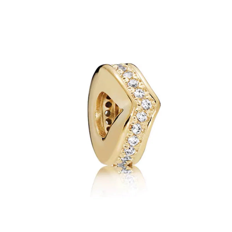 Hot Sale Gold Plated Heart & Chinese Dragon Charm Beads | Fashion Jewelry for Original Silver Bracelets