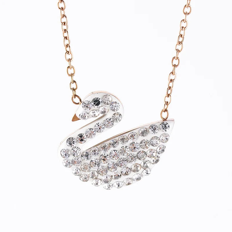 Black Swan Titanium Steel Necklace for Women | Elegant Adjustable Love Pendant Anniversary Gift