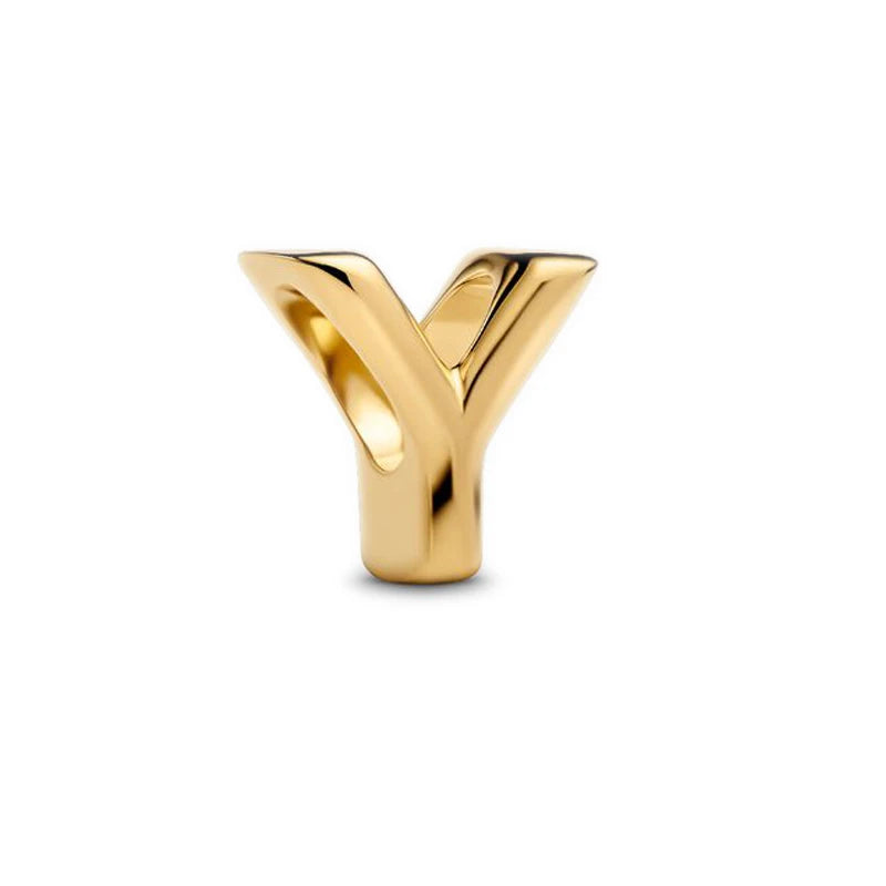 925 Sterling Silver A–Z Alphabet Letter Charms | Gold & Silver Beads for Women DIY Bracelet Jewelry