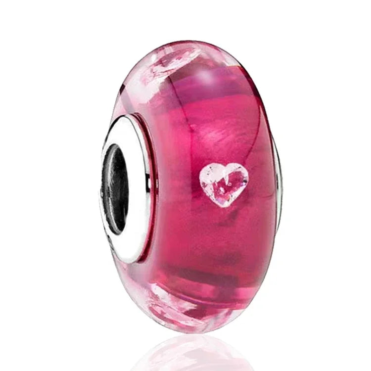 Original Murano Glass 925 Sterling Silver Butterfly Flower Leaf Rainbow Charm Bead | Cosmic DIY Bracelet Jewelry Gift for Women