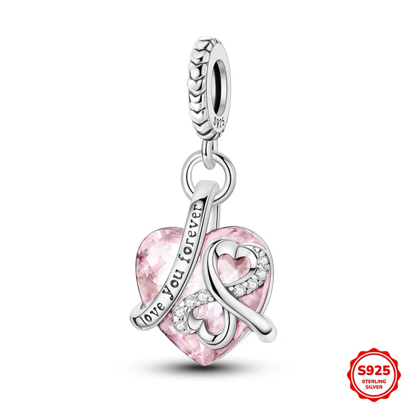 Hot Sale 925 Sterling Silver Moments Keychain Charm | Fit Original Bracelet Beads Women’s Elegant Jewelry Gift