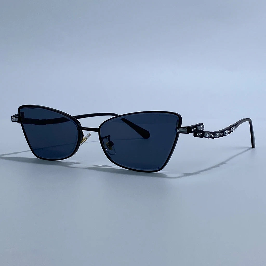 Small Frame Sexy Cat Eye Sunglasses for Women 2025 – Luxury Brand Metal Rhinestone Sun Glasses | UV400 Outdoor Shades
