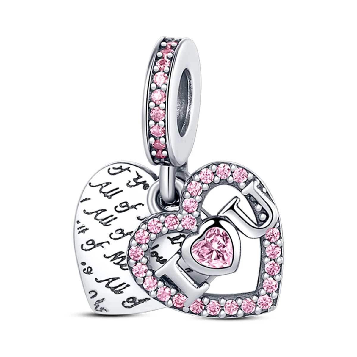 S925 Silver Heart Love Mom Infinity Charm | Dangle Bead Fit Bracelet Jewelry Mother’s Day Gift