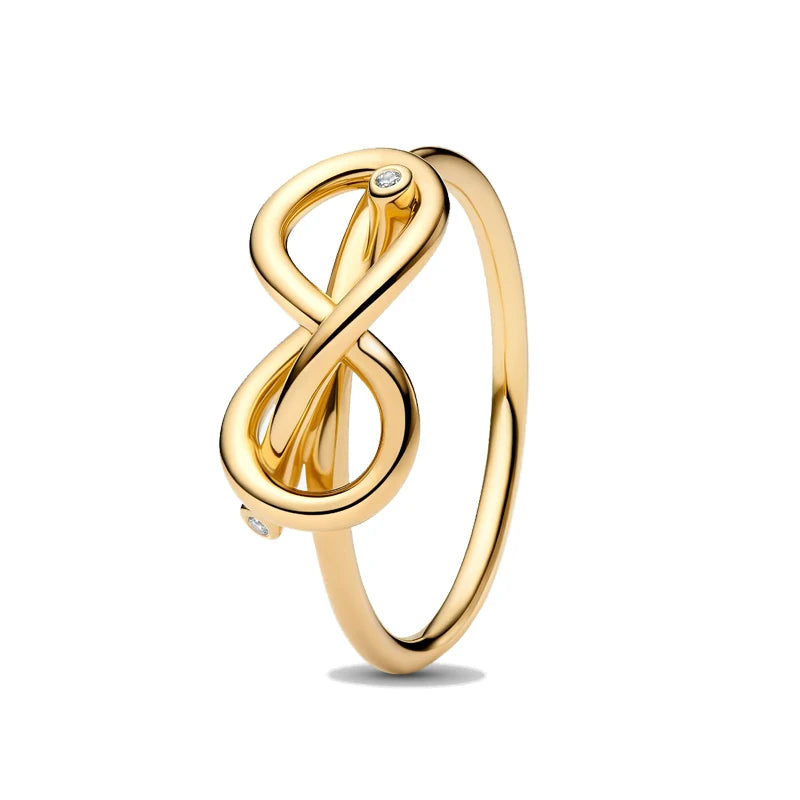 925 Sterling Silver Women's Golden Charm Pearl Ring | Retro Party & Anniversary Jewelry