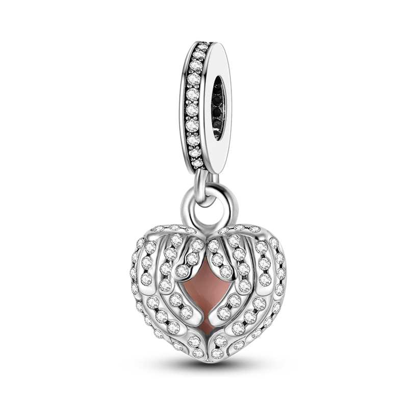 925 Sterling Silver Colorful Charms – Rose, Crown, Rainbow & Heart Dangle Beads Fit Pandora Bracelet & Necklace