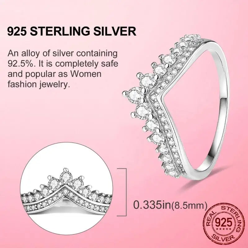 925 Silver Sparkling & Polished Lines Ring for Women | 2025 New Finger Ring | Wedding Engagement Jewelry Gift Anel