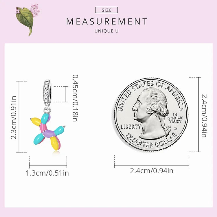 BISAER 925 Sterling Silver Dog Charm | Cute Dachshund Pet Bead Pendant for Women’s DIY Bracelet Jewelry