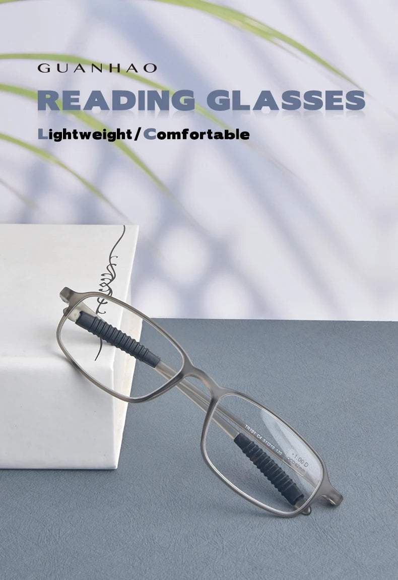 GUANHAO Unisex Reading Glasses 👓 Clear TR90 Frame – Presbyopia 1.0
