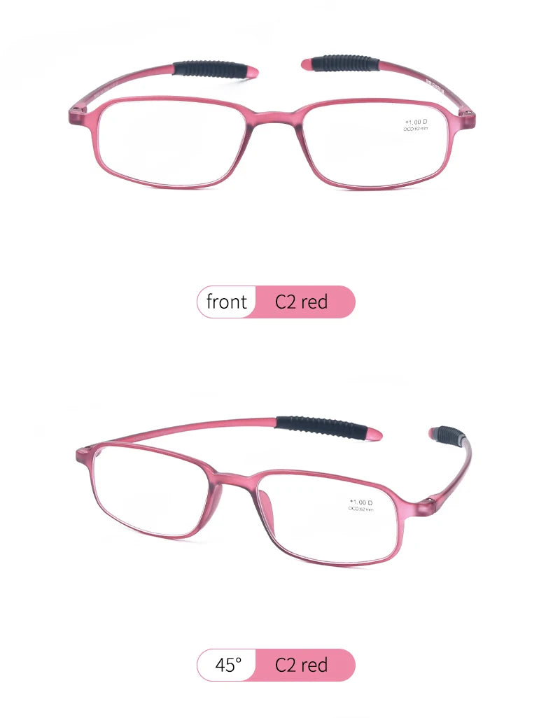 GUANHAO Unisex Reading Glasses 👓 Clear TR90 Frame – Presbyopia 1.0