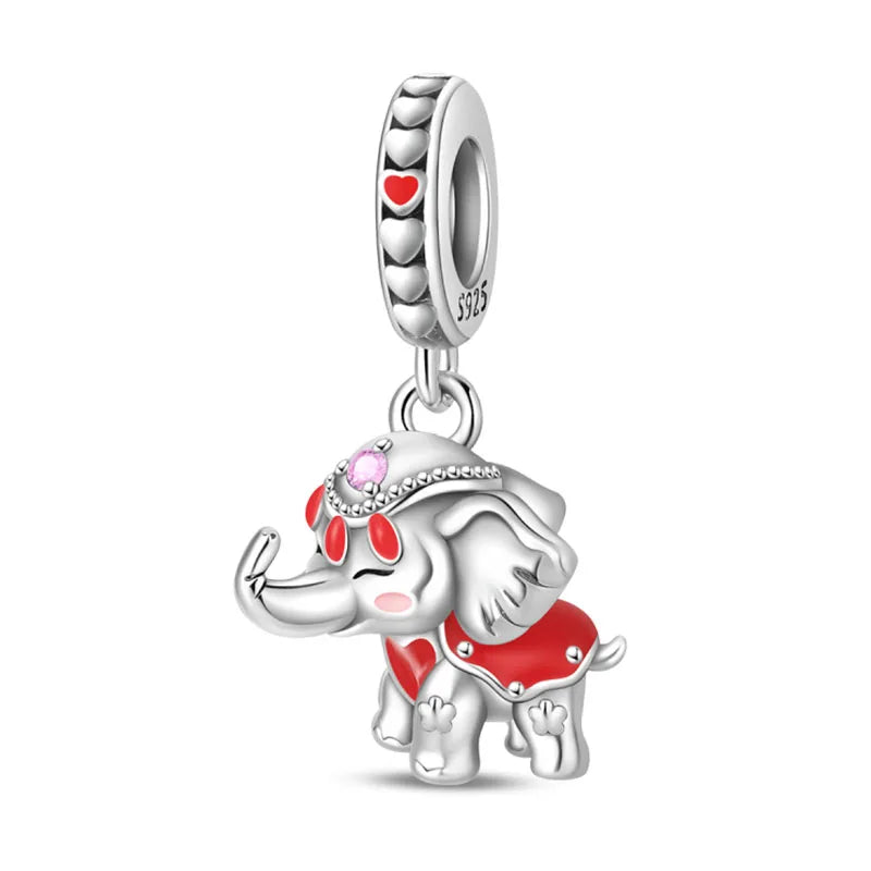 100% 925 Sterling Silver Teddy Bear, Kitten, Puppy & Elephant Luminous Firefly Charms | Sweet Beads Fit Pandora Bracelet Fine Jewelry