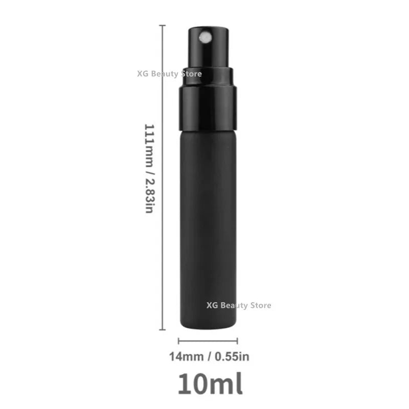 5/50/100PCS 5ml & 10ml Black Perfume Bottles – Travel Glass Cosmetic Sample Test Tubes | Empty Refillable Mini Bottles