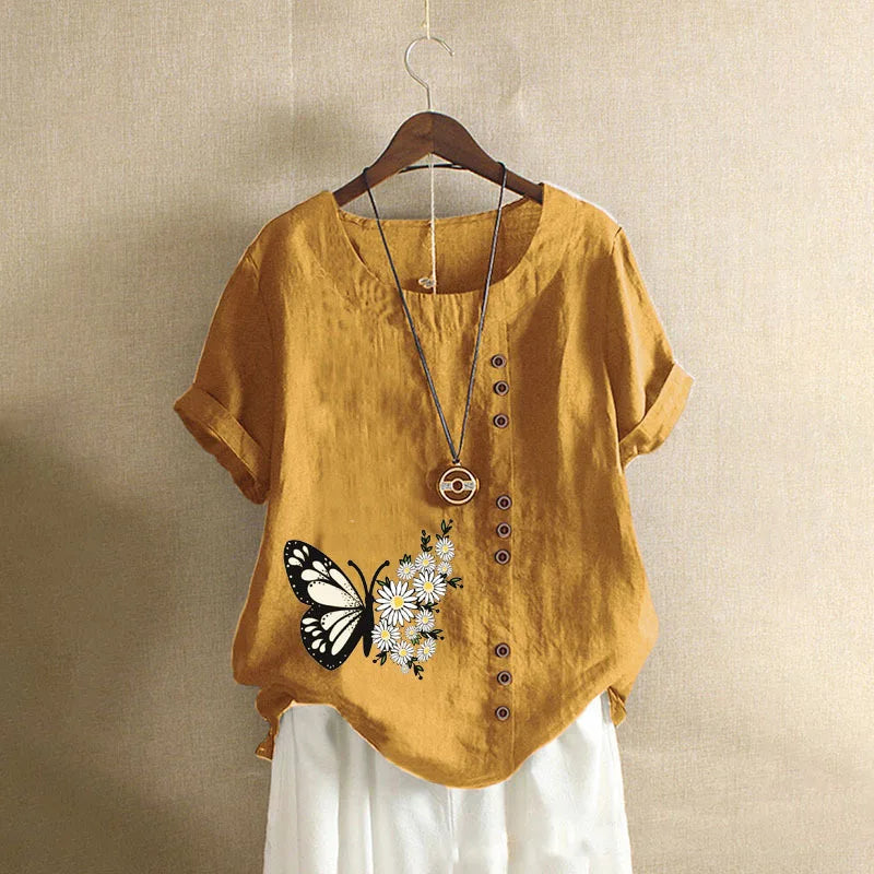 Women Cotton Linen Streetwear Summer Y2K Tops – Vintage Casual Elegant T-Shirt Loose Fashion Tee 👕✨