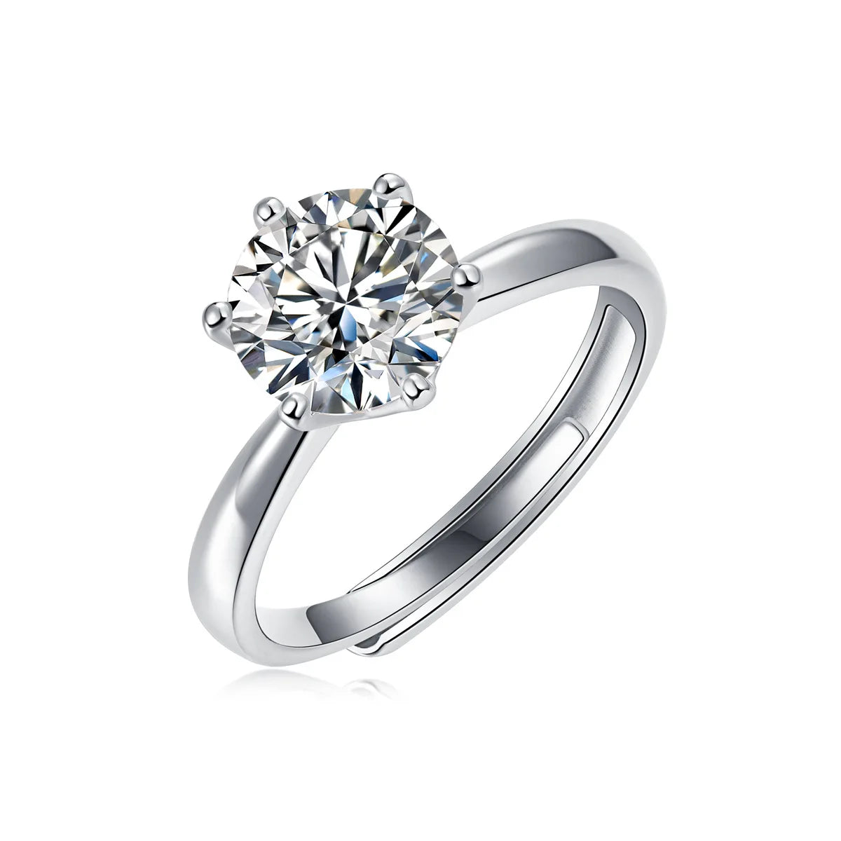1ct D Color Moissanite Engagement Ring 925 Sterling Silver Gold Plated Solitaire Ring