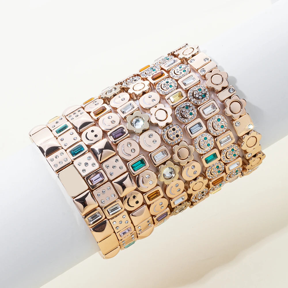 Gold Flower Charm Beaded Bracelet for Women | Boho Summer Jewelry Gift 2023