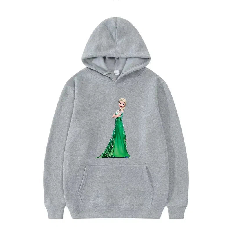 Disney Princess Graphic Hoodie | Y2K Sweet Style Long Sleeve Sweatshirt with Pockets for Women