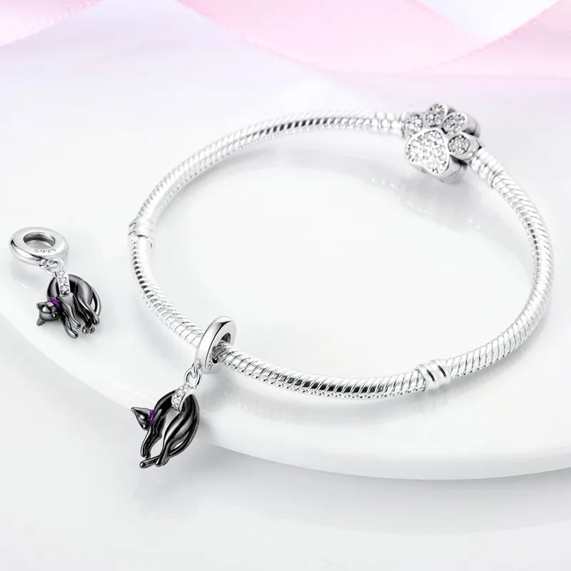 Cat Collection 925 Sterling Silver Charms Bead | Persian Bell & Multifarious Cat Dangle Fit Pandora Bracelet Necklace DIY Jewelry