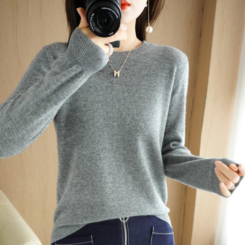 2025 Women Sweater Korean Fashion – Spring Autumn Long Sleeve O-Neck Knitwear Soft Warm Pullovers Bottoming Shirts