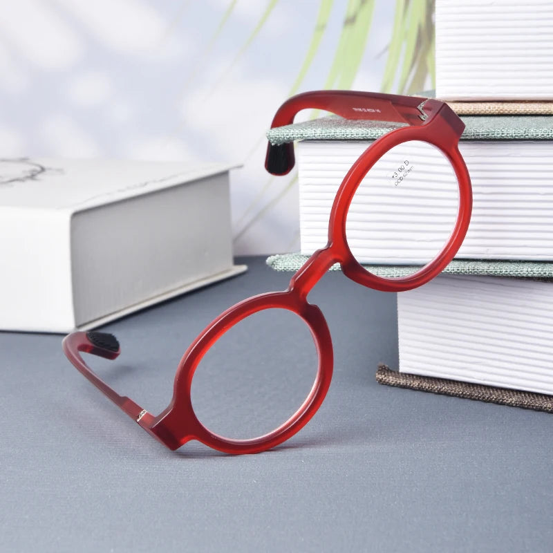 Guanhao Brand Men Reading Glasses – Vintage Round Frame Clear Eyewear | Thick Large Frame Presbyopia Glasses for Women & Elderly