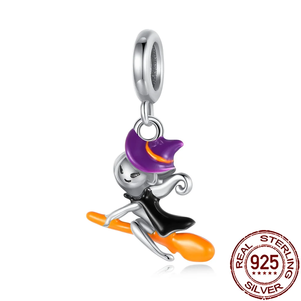 Gothic 925 Sterling Silver Grim Reaper Skull Charm Bead Fit Pandora Bracelet