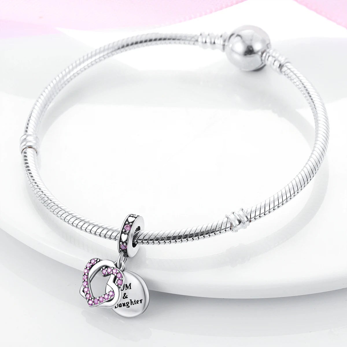 S925 Silver Heart Love Mom Infinity Charm | Dangle Bead Fit Bracelet Jewelry Mother’s Day Gift