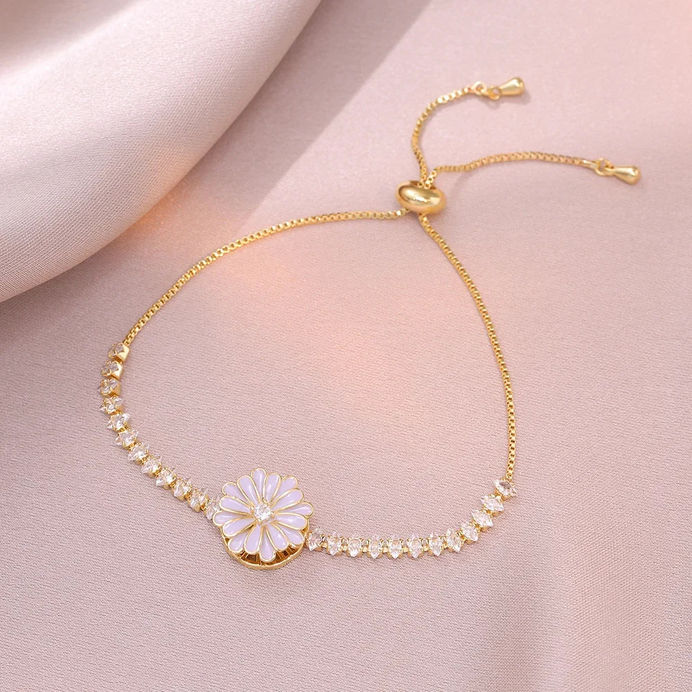 Multicolor Heart Charm Bracelet 💖 Titanium Steel Rhinestone Jewelry