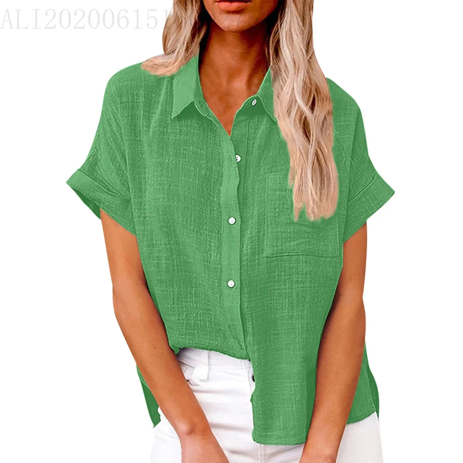 Women’s Short Sleeve Tee – Summer Loose Cotton & Linen Blouse Casual T-Shirt 🌞👚