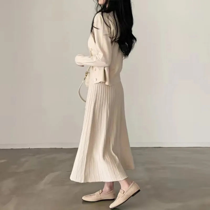 Autumn Winter New Slim Fit Strap Dress – Casual Versatile Long Sleeve Maxi Skirt | Elegant Polyester Fiber Outerwear Dress