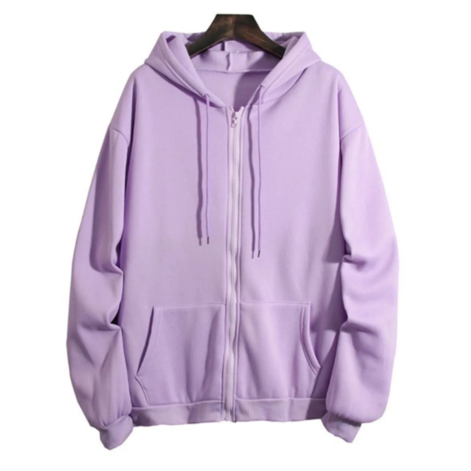 Autumn & Spring Women’s Zip Up Hoodie | Korean Style Casual Drawstring Sweatshirt Cardigan