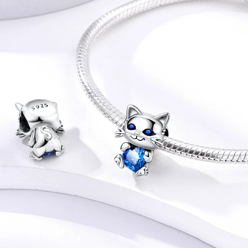 Cat Collection 925 Sterling Silver Charms Bead | Persian Bell & Multifarious Cat Dangle Fit Pandora Bracelet Necklace DIY Jewelry