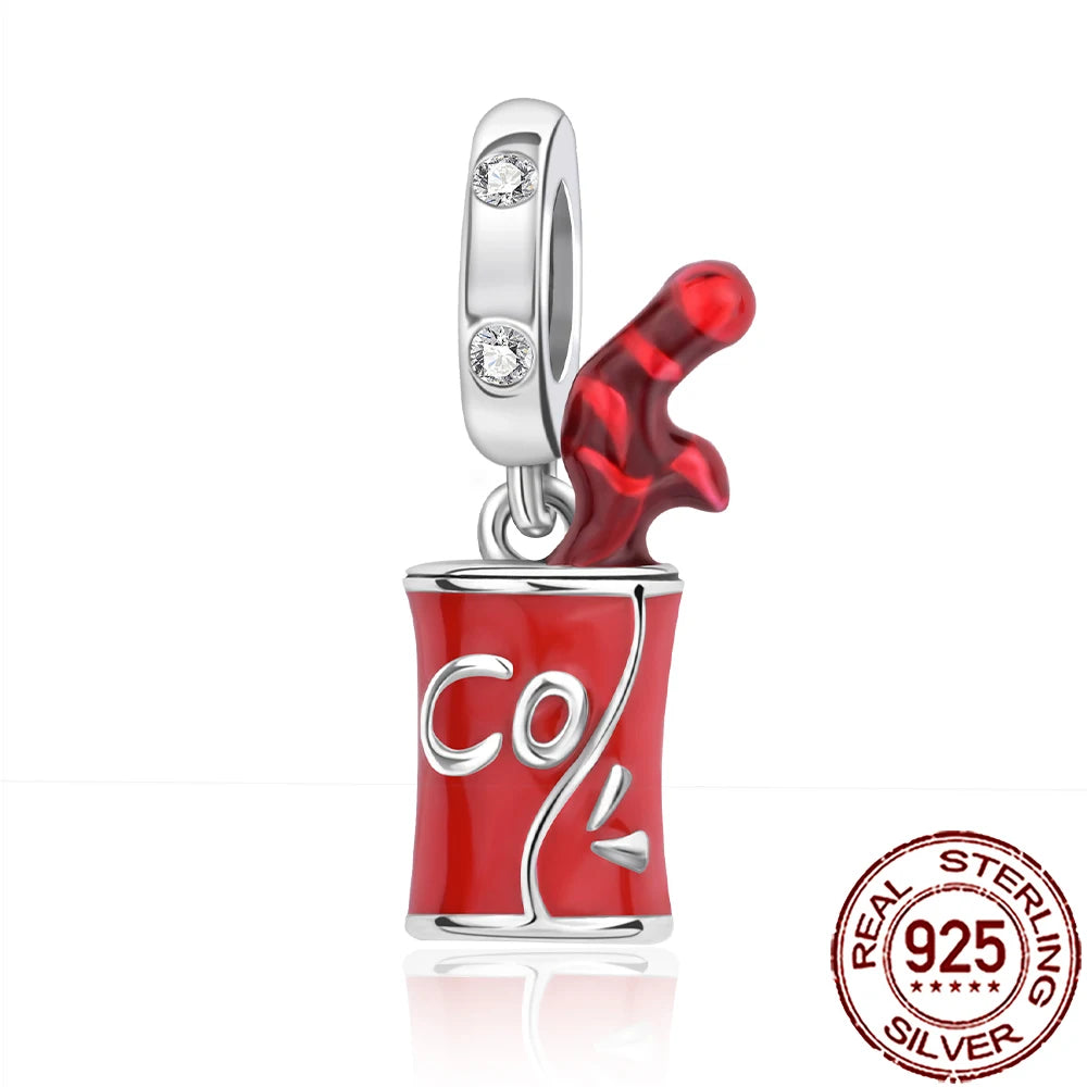 2025 New 925 Sterling Silver Coffee, Cake, Fruit & Burger Charms | Fit Pandora Bracelet & Necklace DIY Jewelry