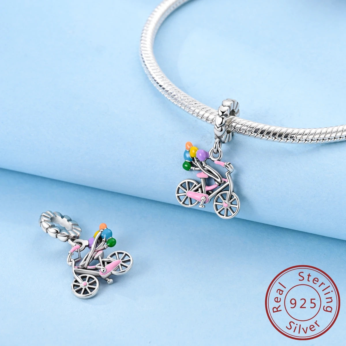 925 Sterling Silver Pink Zircon Heart Cross Charm | Fits Pandora Original Bracelet | Women’s Pendant DIY Jewelry Gift