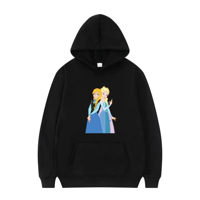 Disney Princess Graphic Hoodie | Y2K Sweet Style Long Sleeve Sweatshirt with Pockets for Women