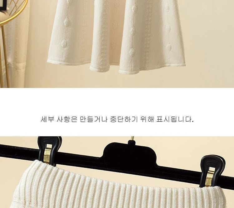 High Waist Knitted Midi Skirt – Women’s Sweater Matching Large Flounce A-Line Umbrella Skirt | Spring, Autumn & Winter