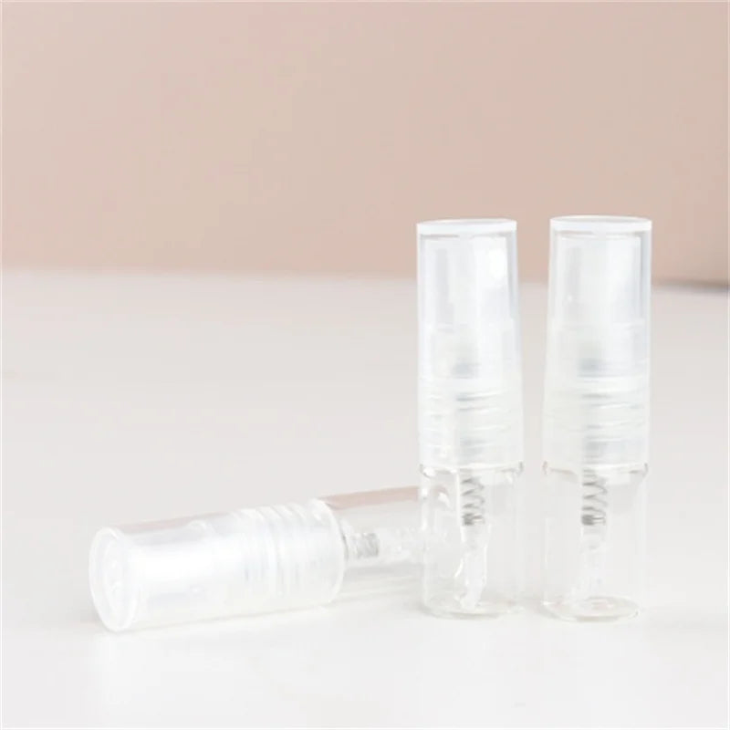 20/50/100/200pcs 1ML Portable Glass Spray Bottles – Refillable Direct Pumping Sample Dispenser | Fine Mist Mini Perfume Bottles
