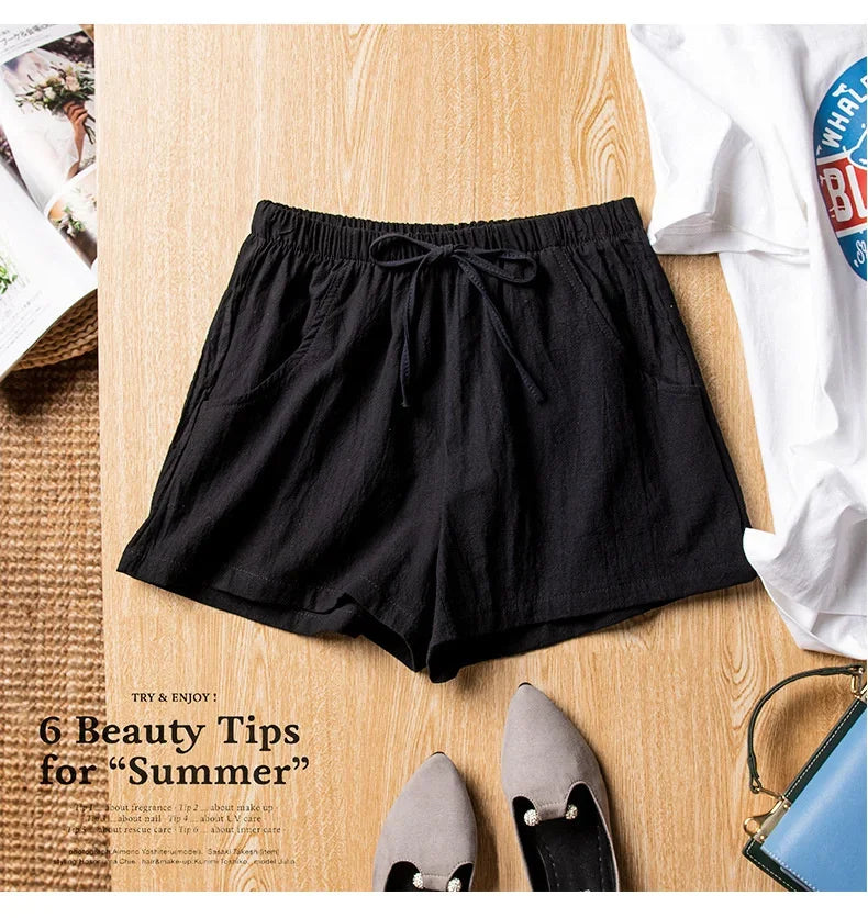✨ HELIAR Casual Linen Shorts for Women 🩳 High-Waist Gym & Workout Shorts 👟 Ladies Sport Femme Summer Shorts