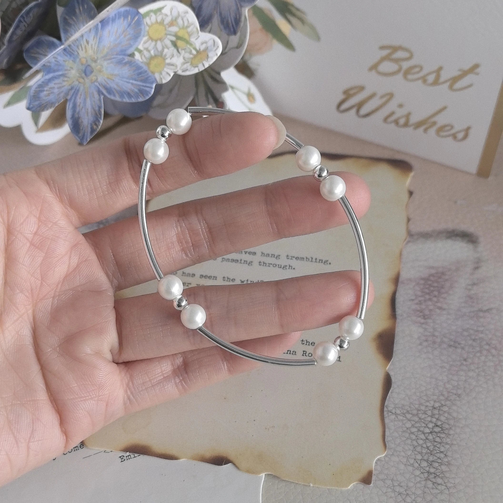 925 Sterling Silver Green Leaf Bracelet | Elegant Nature-Inspired Bangle for Women Girls Fashion Jewelry Gift