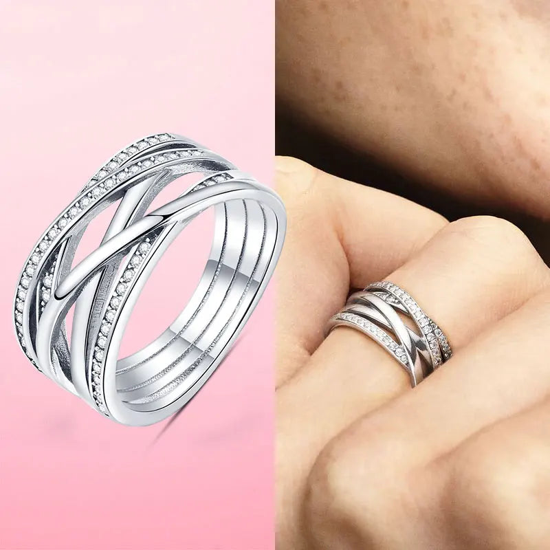 925 Silver Stackable Infinite Heart Daisy Flower Ring for Women | Sterling Silver Brand Jewelry Gift
