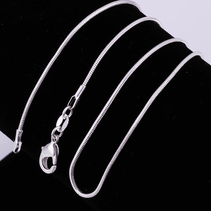 10PCS Wholesale 925 Sterling Silver 1mm Snake Chain Necklace – 16-30 Inch Unisex Fashion Jewelry Lot for Men & Women