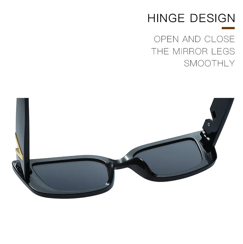 Retro Rectangle Sunglasses for Women – Brand Designer Vintage Small Frame Luxury Sun Glasses | Classic Black Square