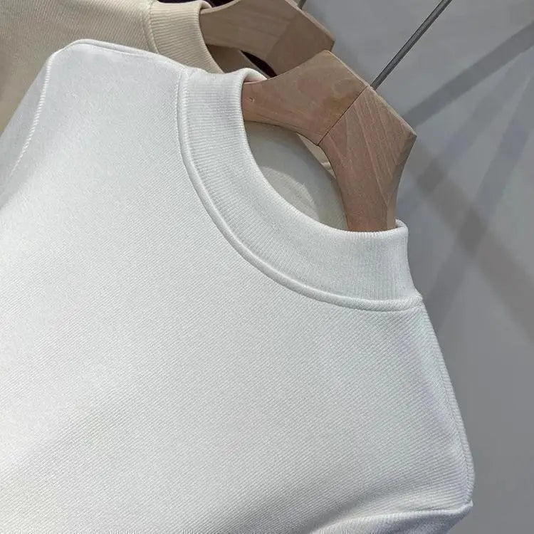 ❄️ Thiened Fleece Warm Long Sleeve Innerwear 👚 Slim Fit Mid-Neck Women's Base T-Shirt 🌸 Autumn Winter Two-Piece Set