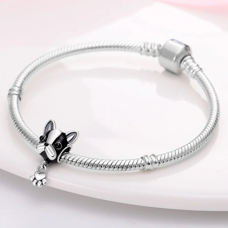 Cute Pet Kitten Puppy Sheep Charms | Fit 925 Original Pandora Bracelets | Colorful Zircon Beads DIY Jewelry Gift