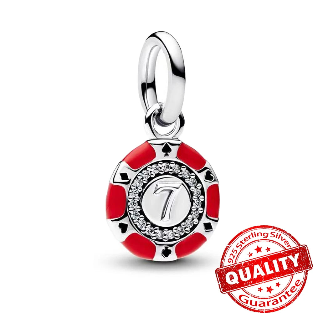 Authentic 925 Sterling Silver Rose & Cherry Blossom Medallion Charm for Bracelet & Necklace DIY