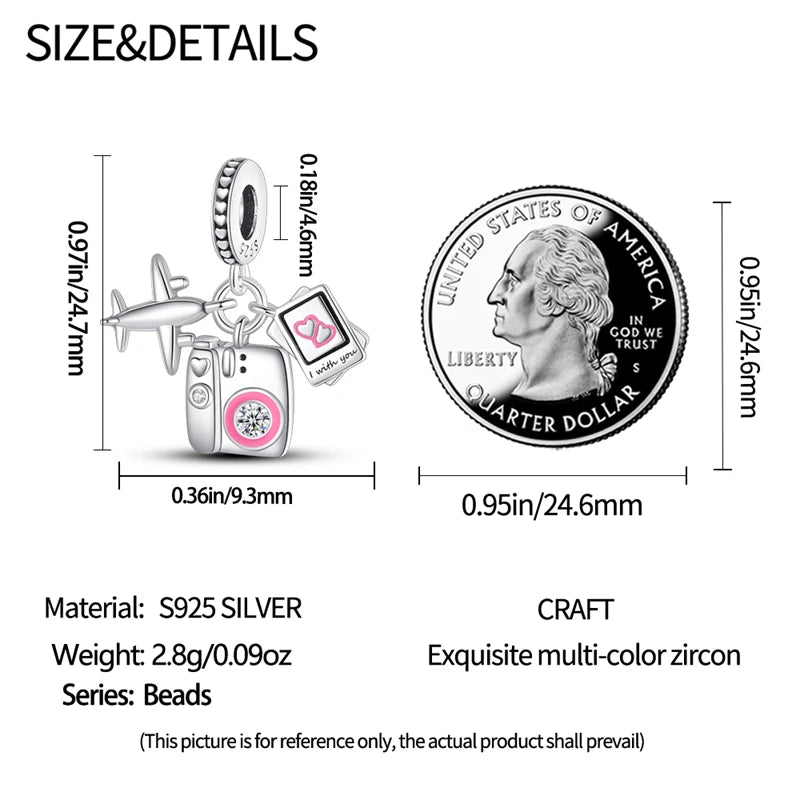 925 Sterling Silver Golden London Big Ben Charm Pendant | Travel Series Bead for Women DIY Bracelet Jewelry Gift