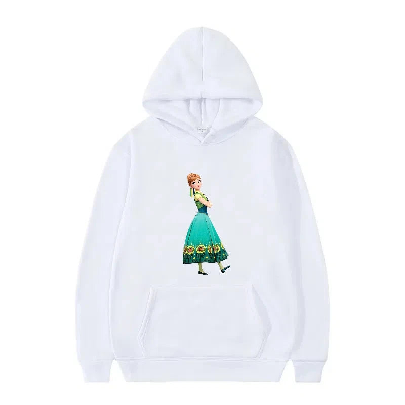 Disney Princess Graphic Hoodie | Y2K Sweet Style Long Sleeve Sweatshirt with Pockets for Women
