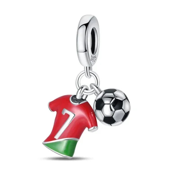 925 Sterling Silver Sports Charm Beads | Baseball & Football Pendant for Original Bracelets & Necklaces DIY Jewelry Gift for Women