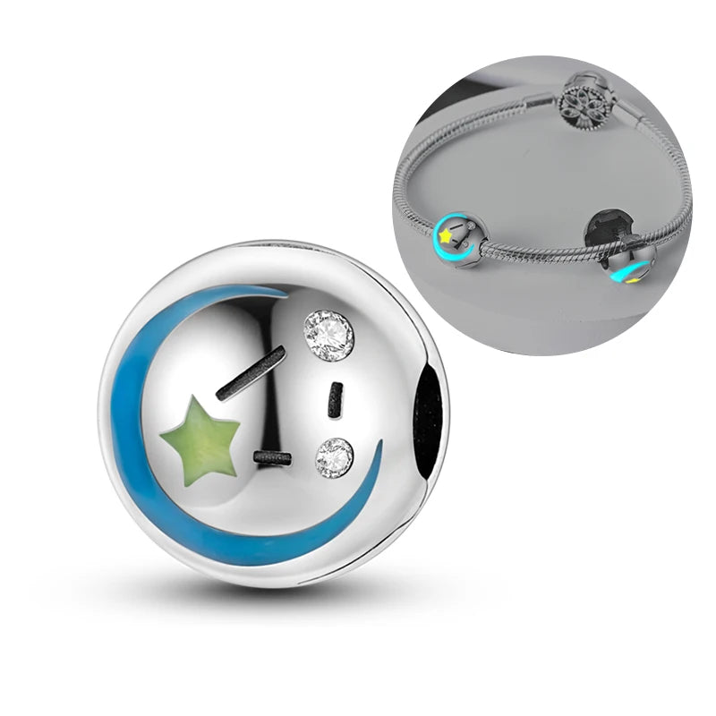 Silver Clasp 925 Sterling Silver Round Daisy Charm Beads | Safety Chain Pendant for Original Bracelets Jewelry