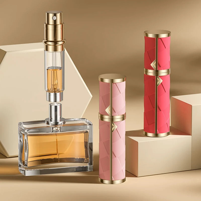 5ML Portable Mini Perfume Bottle – Travel Refillable Cosmetic Dispenser | Leather Leak-Proof Perfume Sprayer