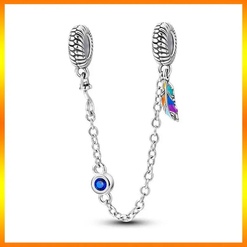 Star Moon & Evil Eye Chain Charm 🌙💙 925 Silver Bracelet Bead Women