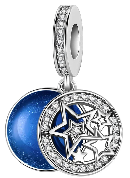 925 Sterling Silver Stars, Moon, Sun & Flower Dangle Earrings – DIY Bracelet Charms