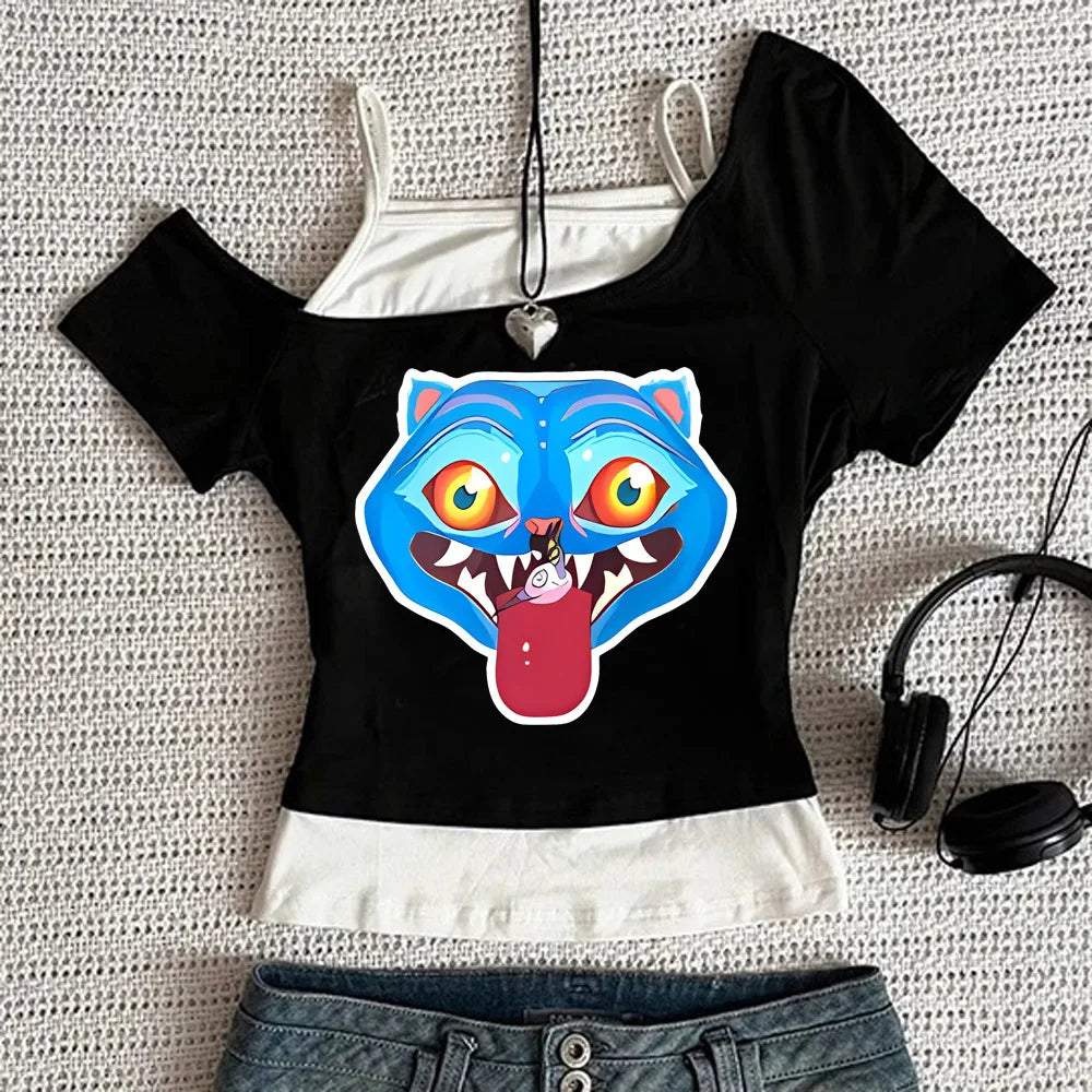 Y2K KPop Demon Hunters Graphic Sleeveless Tank | Casual Harajuku Streetwear | Japanese Rock Punk Camis